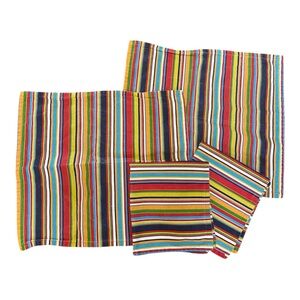 Fiesta Fiestaware Striped Set Of 4 Napkin Linens Kitchenware 100% Cotton